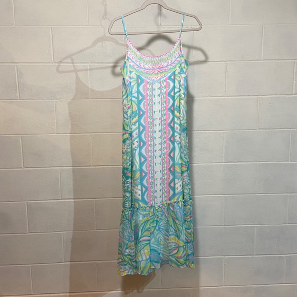 Lilly Pulitzer Winni Maxi Dress Maraca My World Print Small - Picture 1 of 8